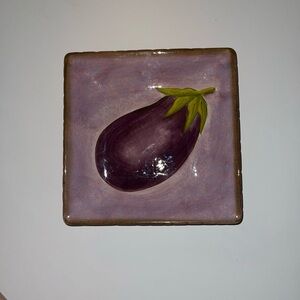 Clay Art Terra Toscana Purple Eggplant Ceramic Salad Plate